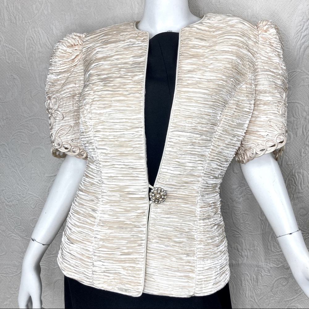 Vintage ILGWU Karen Lawrence by Matthew Fortuny Pleat Formal Jacket - Picture 2 of 14